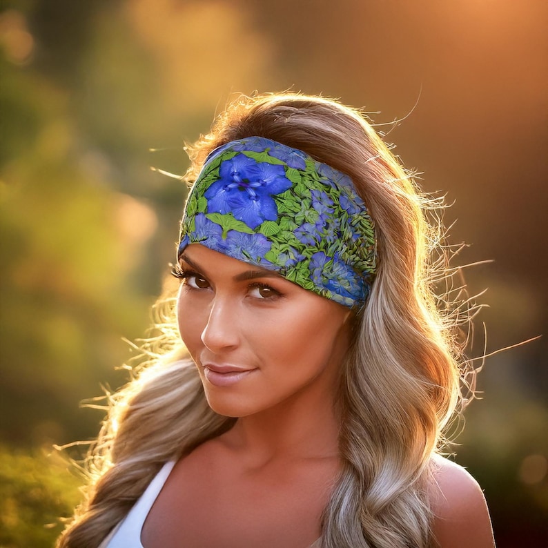 headband / neck scarf with a rabbit ear iris design