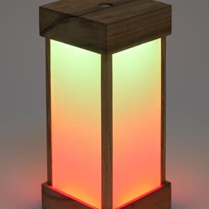 Handmade Rechargeable Wooden Lamp &quot;Aurora&quot; – Modern LED Night Light, Eco-Friendly Table Lamp, Unique Home Décor