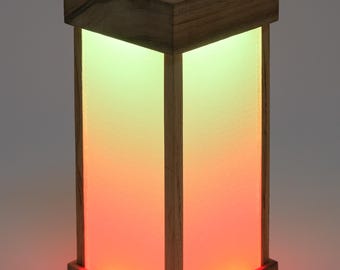 Handmade Rechargeable Wooden Lamp &quot;Aurora&quot; – Modern LED Night Light, Eco-Friendly Table Lamp, Unique Home Décor