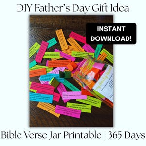DIY Christian Father&#39;s Day Gift 365 DIY Daily Devotional Jar DIY Read Me When Jar for Dads Daily Bible Verse Religious Father&#39;s Day Gifts