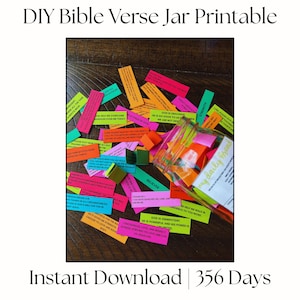 365 DIY tägliche Andachtsglas druckbare Geschenkidee Schrift Gebetskarten Affirmationen christliches Geschenk für Frauen oder Geschenk für Männer DIY Geschenk