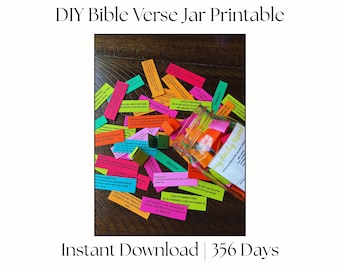 365 DIY Daily Devotional Jar Printable Gift Idea Scripture Prayer Cards Affirmations Christian Gift for Women or Gift for Men DIY Gift