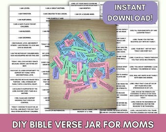 365 DIY Daily Devotional Jar of Bible Verses Printable For Moms Proverbs 31 Gifts for Mothers Christian Mother's Day Gift Easy DIY Gift