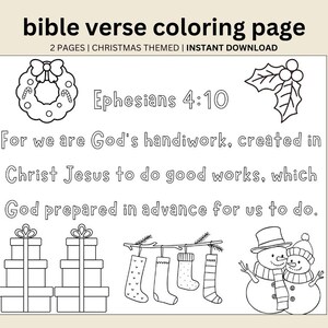 Páginas para colorear de versículos bíblicos navideños, imágenes navideñas imprimibles para niños, actividad para colorear la Biblia, hoja para colorear de versículos bíblicos digital