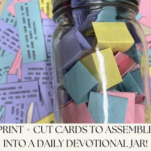 365 DIY Daily Devotional Jar Of Bible Verses for Emotions and Feelings Printable Gift Idea DIY Scripture Jar Prayer Cards Christian Gift Jar image 5