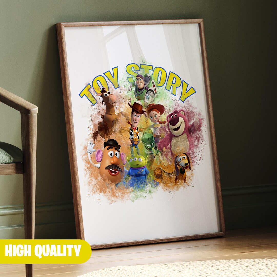 Toy Story Wall Art Watercolor Poster Printable Toy Story Wall Decor
