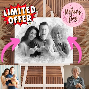 Memorial Portrait: Custom Photo Merge, Remembrance Gift (Digital File)