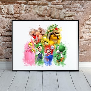 Mario Inspirierte Spiel Print Mario Poster: Kunstwerk Kinderzimmer Wandbild (Digitaler Download)