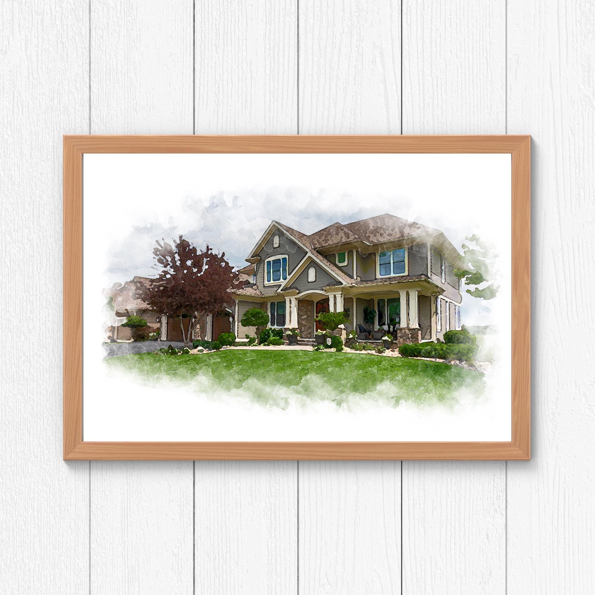 Custom Watercolor House Portrait: Personalized Homewarming Gift ...
