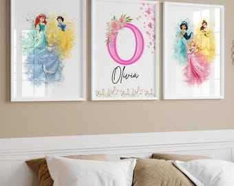 Personalized Princess Nursery Prints: Girls Room Decor (Digital Download)