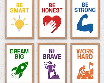 Motivational Affirmation Wall Art Prints: Kids Room Decor (Digital Download)