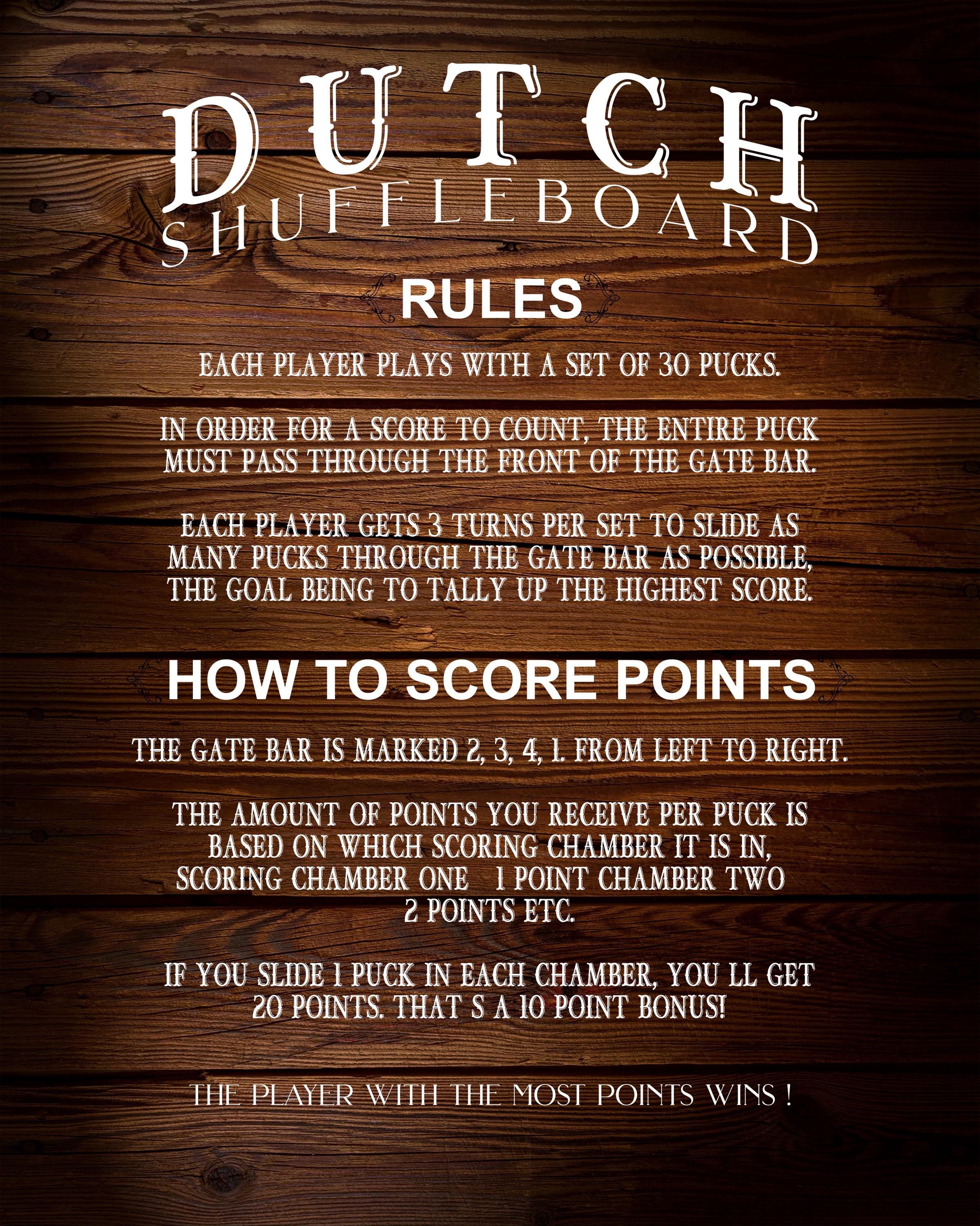 Dutch Shuffleboard Rules Canvas Print Etsy