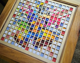 Full Colored Personalized Hickory SCRABBLE Board
