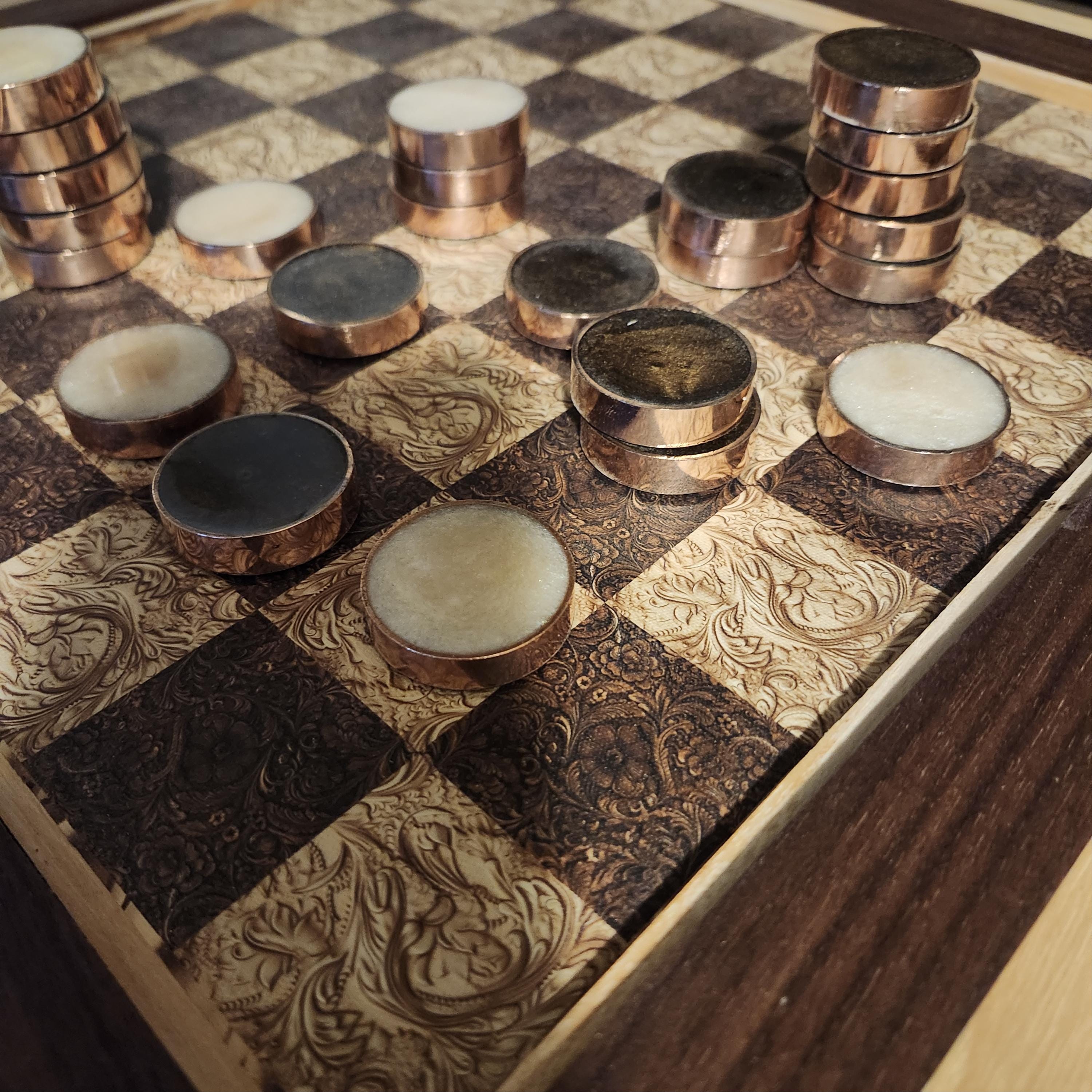 Checkerboard Corn Rows Hickory and Walnut Western Checkerboard 19