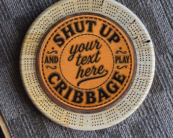 personalized stitched leather effect cribbage boards