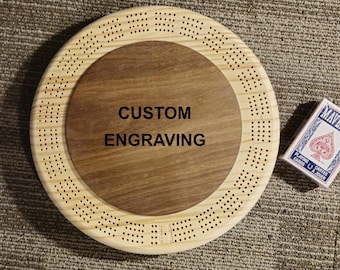 Cribbage Boards - four player - Pine with Walnut