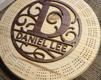 Monogram Cribbage Boards - Pine and Walnut