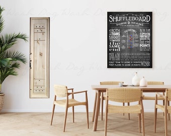 Shuffleboard Canvas Print Game Rules Print