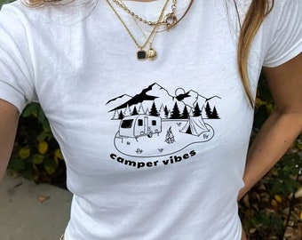 Camp Tshirt | Camping Tshirts | Camping Shirt | Group Camping Shirts  | Aesthetic Tshirt | Camper Girls | Camp Bachelorette