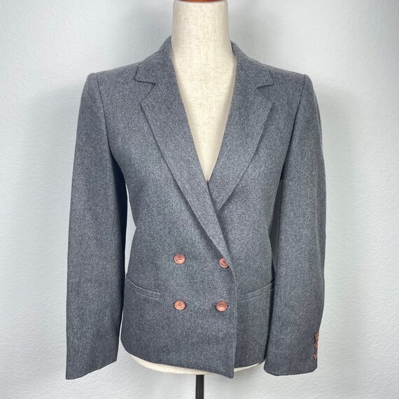 Vintage Grey Wool Double Breasted Jacket