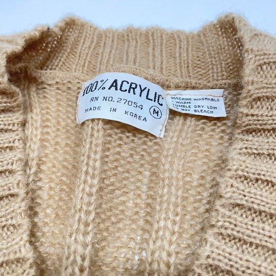 Vintage Beige Cable Knit Sweater Vest - image 3