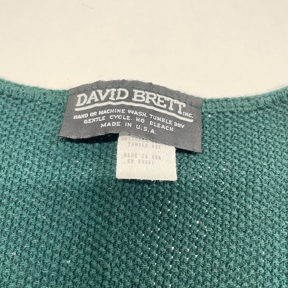 Vintage Dark Green Textured Sweater Vest - image 3