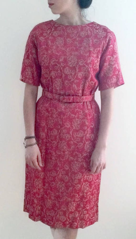 SALE! Vintage 50's/60's Red and Gold Silk Brocade… - image 5