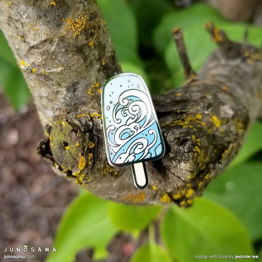 Aqua Sea Salt Ice Cream Enamel Pin Etsy