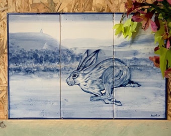 Running Hare - Portuguese Hand Painted Tiles