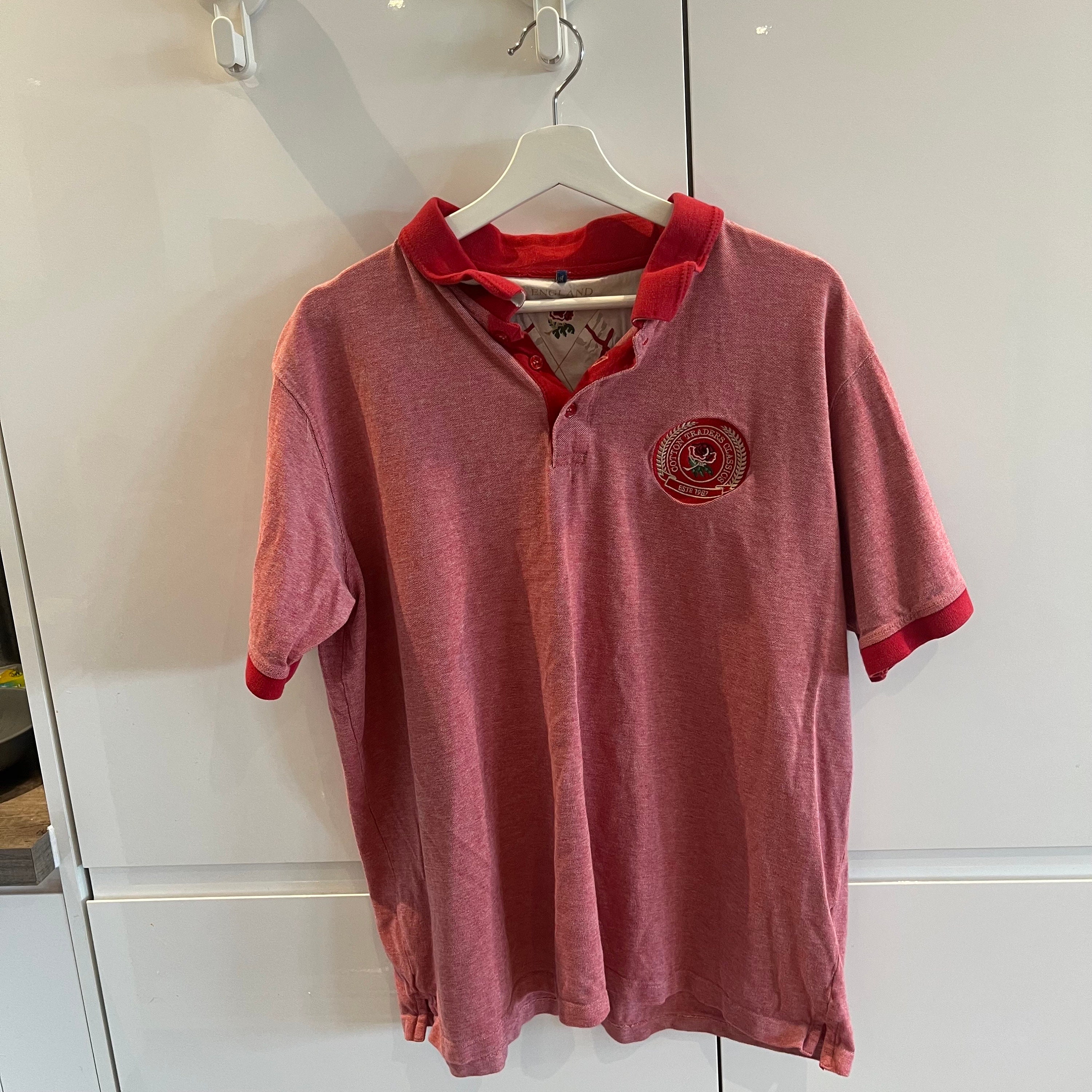 Red/pink England Rugby Polo Jersey Shirt - Etsy