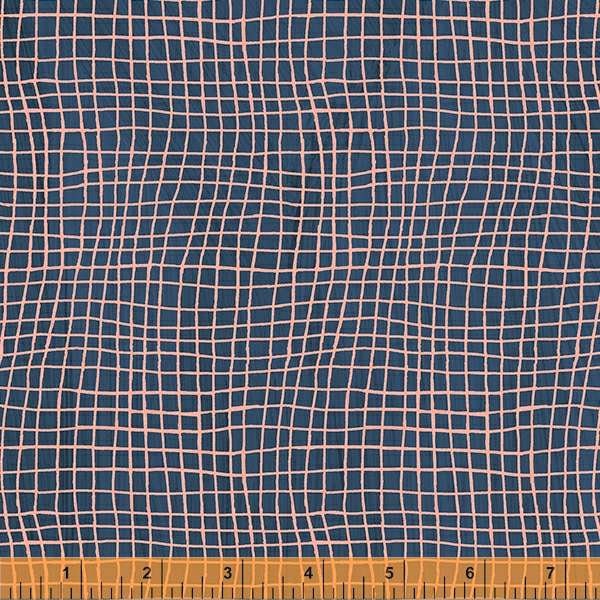1/2 yd Windham Fabric Carrie Bloomston Happy Windowpane Marine sold by the half yard quilting cotton