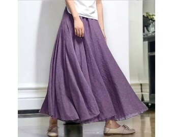Summer Linen Skirt, Women Maxi Skirt Linen, Long linen Skirt For Women, High Waist Skirt | Gift For Her