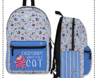 Disney Movie Cats Backpack, Cute Cartoon Character Bag, Kids School Book Bag, Cat Lover Gift, Travel Daypack, Personalized Knapsack