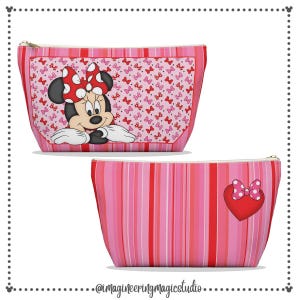 Borsa cosmetica Disney Minnie Mouse Bows, astuccio per accessori, astuccio per il trucco Disney, astuccio da viaggio, organizer per articoli da toeletta, astuccio con cerniera