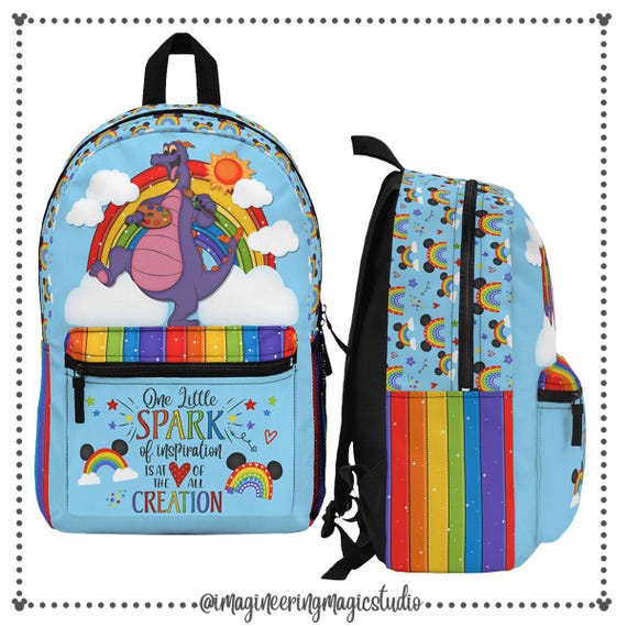 Disney Figment Backpack, Cute Purple Dragon Kids School Bag  display picture 1