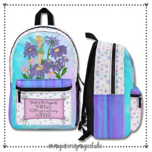 Disney&#39;s Tinkerbell Backpack, Magical Fairy Theme Bag for Kids and Disney Fans, School Backpack, Travel Knapsack, Gift for Girls, Pixie Dust
