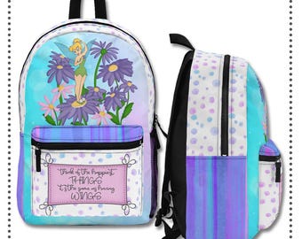 Disney's Tinkerbell Backpack, Magical Fairy Theme Bag for Kids and Disney Fans, School Backpack, Travel Knapsack, Gift for Girls, Pixie Dust