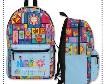 Mochila It's a Small World de Disney, bonita bolsa de viaje, mochila con accesorios para parques temáticos, mochila escolar para niños, mochila de aventura mágica