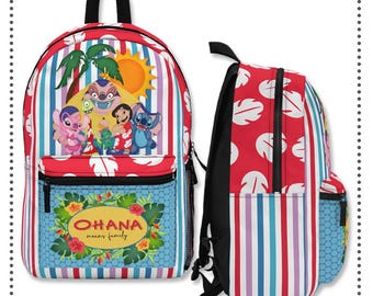 Mochila "Ohana Means Family" de Disney, bolsa de viaje de Lilo y Stitch Disney Parks, mochila impermeable de tamaño completo