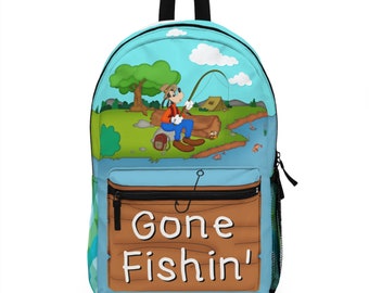 Disney Goofy's Gone Fishin' Backpack, Disney Character Backpack, Large Waterproof Backpack, Disney Goofy Bag