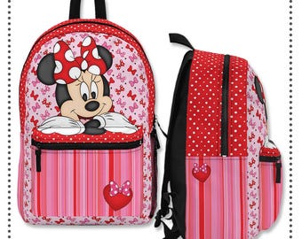 Minnie Mouse Backpack, Disney School Bag, Cute Travel Knapsack, Kids Backpack, Gift for Disney Fans