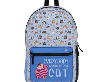 Disney's Todo el mundo quiere ser una mochila para gatos, bolsa de parques de Disney, mochila impermeable grande, gatos de Disney