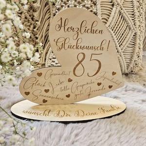 Holzaufsteller Geburtstag personalisiert / runder Geburtstag / Jubiläum / Herzaufsteller / Geschenkidee/ Glückwünsche / Geburtstagsgeschenk