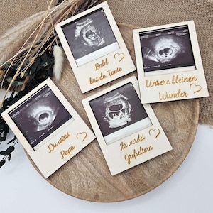 Rahmen für Ultraschall Bild / Schwangerschaft verkünden / Holz Bilderrahmen / Kühlschrankmagnet /  Babyankündigung / personalisiert