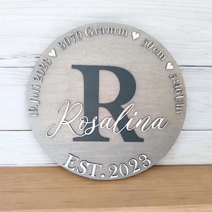 Große Geburtstafel im Farmhouse Stil / Geburtsschild / Geburtsdaten / Geschenk zur Geburt / Kinderzimmerdekoration / Wanddekoration