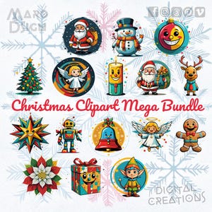 Christmas Clipart Mega Bundle | A Collection of Festive Designs for Holiday Creations! Perfect for DIY Crafts, Sublimation, and Gift Design