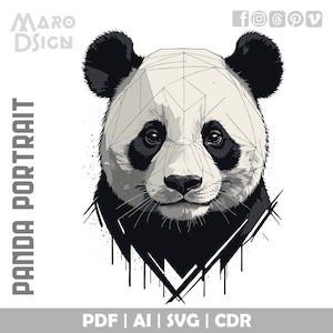 Pandaportret | Prachtige bewerkbare vectorillustratie voor ontwerpers, knutselaars en doe-het-zelvers, perfect voor unieke projecten
