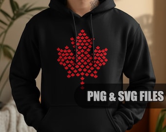 Bandiera della foglia d'acero canadese SVG PNG: design per maglietta del Canada Day (download digitale)