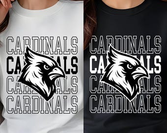 Diseño de mascota de los Cardinals, cabeza de cardenal feroz Varsity SVG PNG AI Pdf Descarga digital