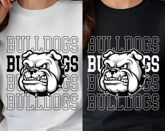 Bulldogs mascotte SVG PNG AI Pdf bundel, stoer Bulldog teamlogo, schoolshirt ontwerp, sportmascotte Cricut snijbestand